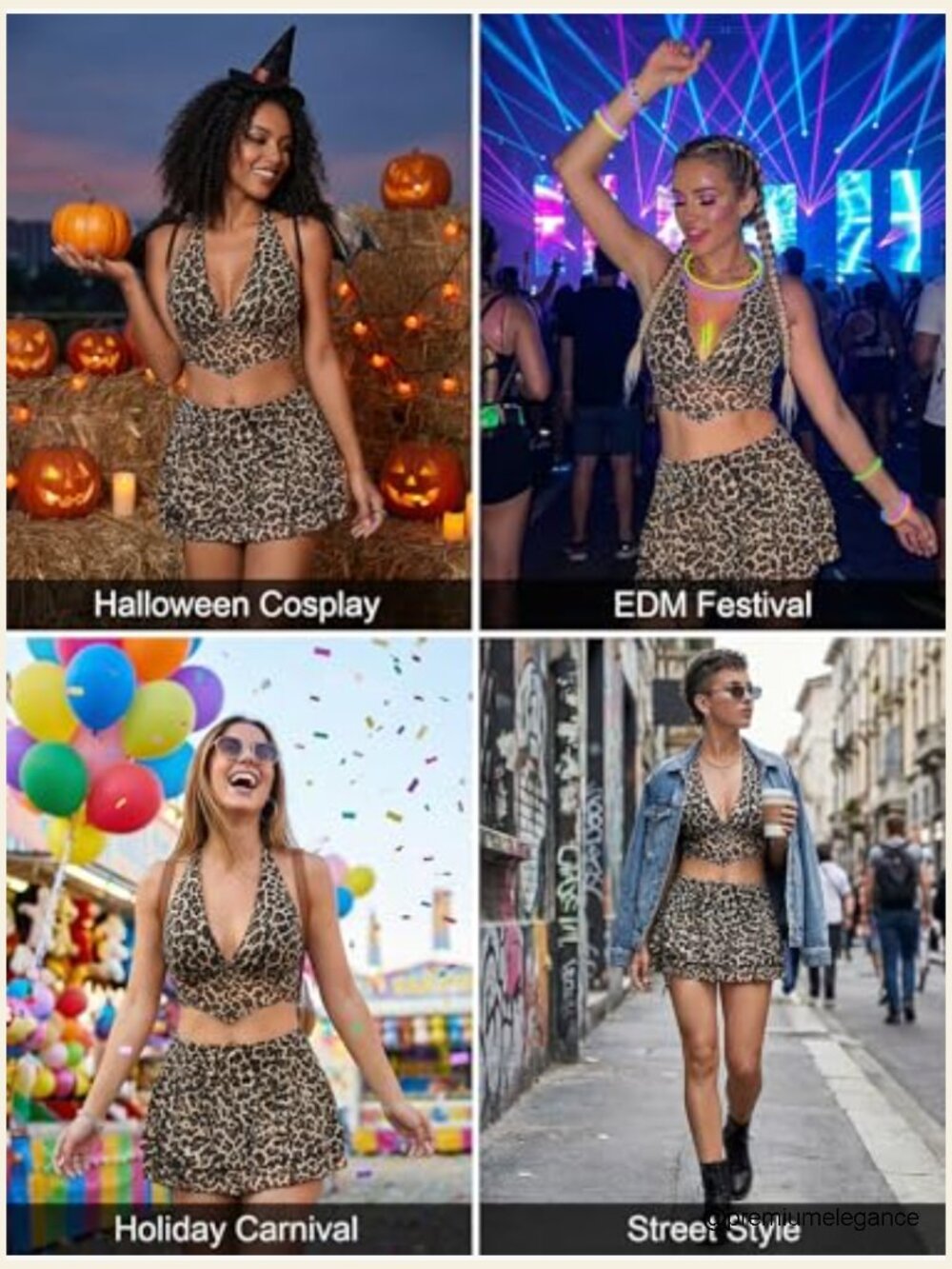Y2K Mesh Halter Crop Top & Ruffle Mini Skirt Set Nightclub Festival Outfit - Picture 3 of 7